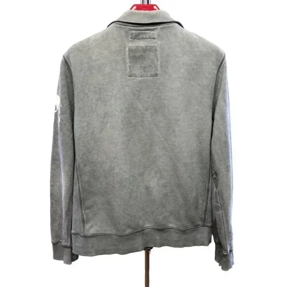 Buffalo David Bitton Distredded Grey Zip Up Lightweight Jacket Medium - Picture 2 of 11